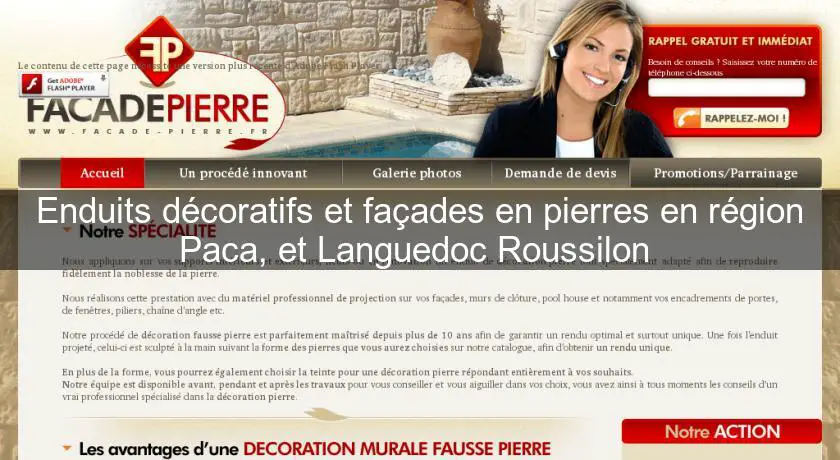 Enduits décoratifs et façades en pierres en région Paca, et Languedoc Roussilon 