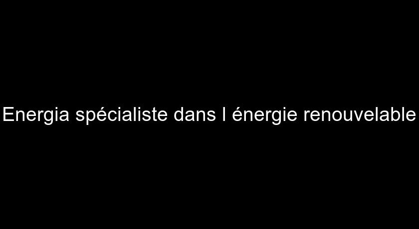 Energia spécialiste dans l'énergie renouvelable Energia spécialiste dans l'énergie renouvelable
