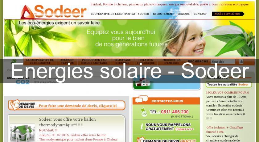 Energies solaire - Sodeer