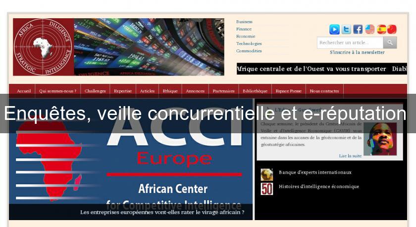 Enquêtes, veille concurrentielle et e-réputation Enquêtes, veille concurrentielle et e-réputation