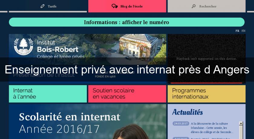 Enseignement privé avec internat près d'Angers