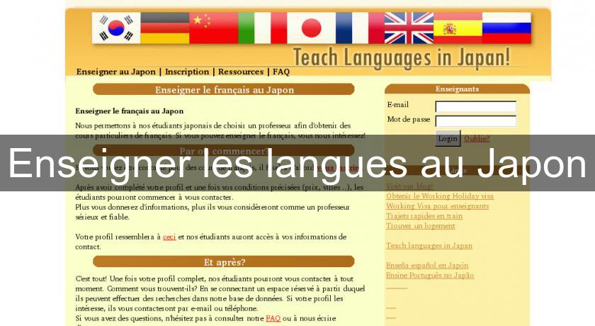 Enseigner les langues au Japon Enseigner les langues au Japon