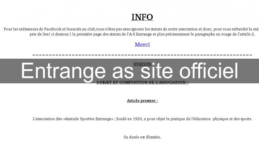 Entrange as site officiel Entrange as site officiel