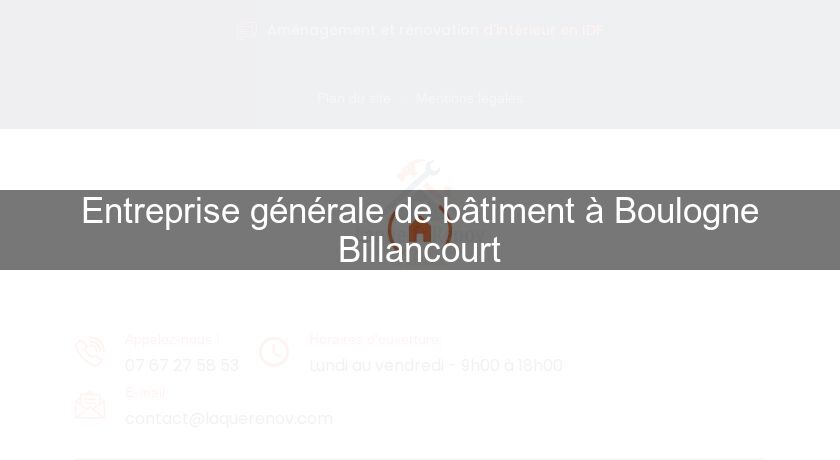 Entreprise générale de bâtiment à Boulogne Billancourt
