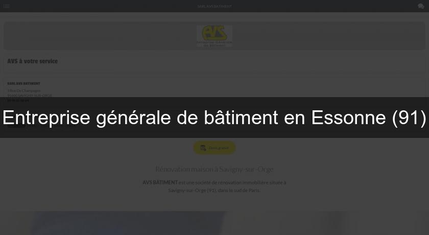 Entreprise générale de bâtiment en Essonne (91)