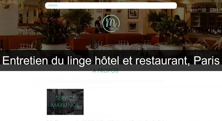 Entretien du linge hôtel et restaurant, Paris