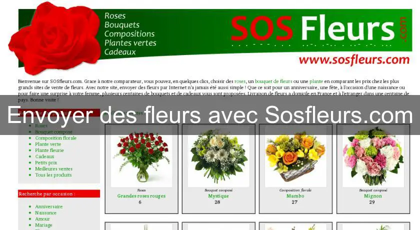 Envoyer des fleurs avec Sosfleurs.com