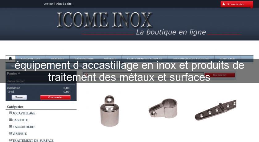 équipement d'accastillage en inox et produits de traitement des métaux et surfaces