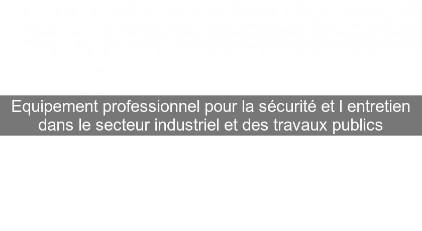 Equipement professionnel pour la sécurité et l'entretien dans le secteur industriel et des travaux publics