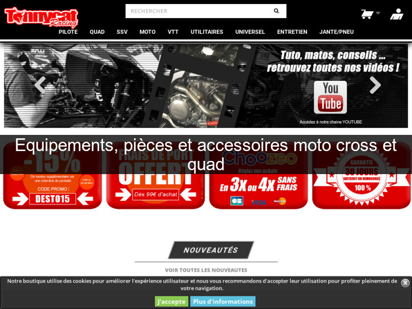 Equipements, pièces et accessoires moto cross et quad