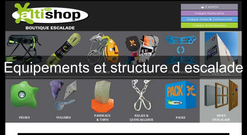 Equipements et structure d'escalade