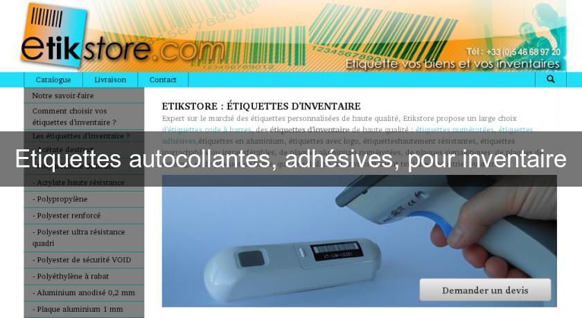 Etiquettes autocollantes, adhésives, pour inventaire