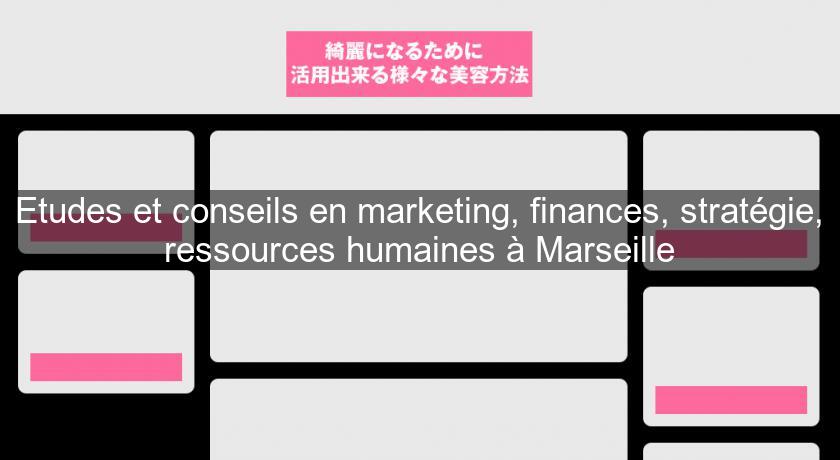 Etudes et conseils en marketing, finances, stratégie, ressources humaines à Marseille