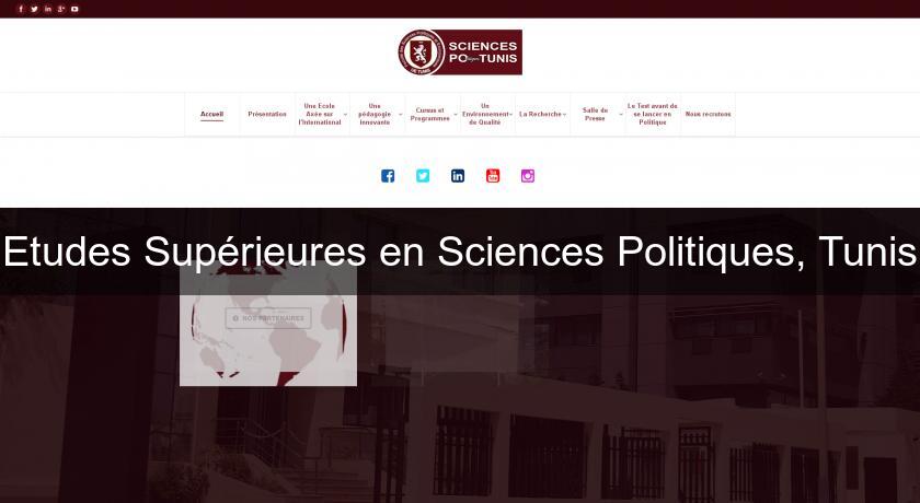 Etudes Supérieures en Sciences Politiques, Tunis Etudes Supérieures en Sciences Politiques, Tunis