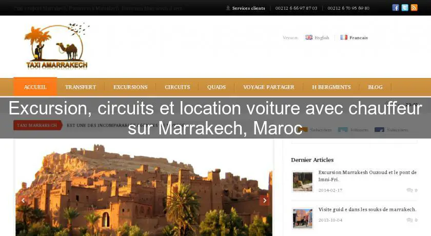Excursion, circuits et location voiture avec chauffeur sur Marrakech, Maroc