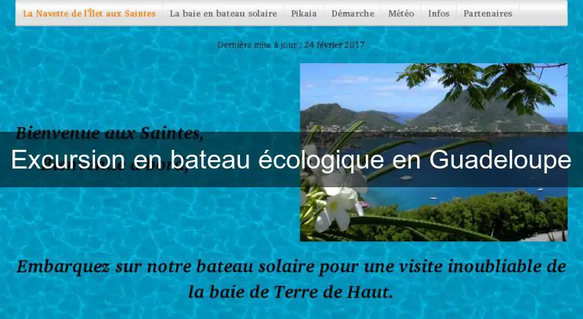 Excursion en bateau écologique en Guadeloupe