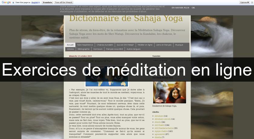 Exercices de méditation en ligne Exercices de méditation en ligne