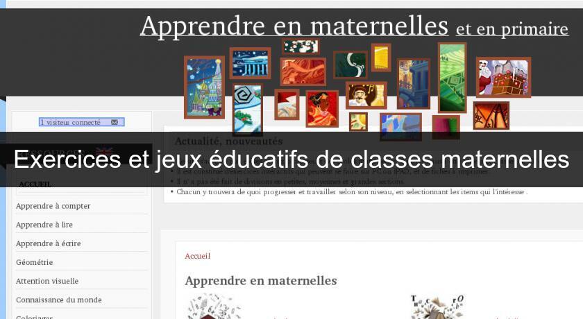 Exercices et jeux éducatifs de classes maternelles