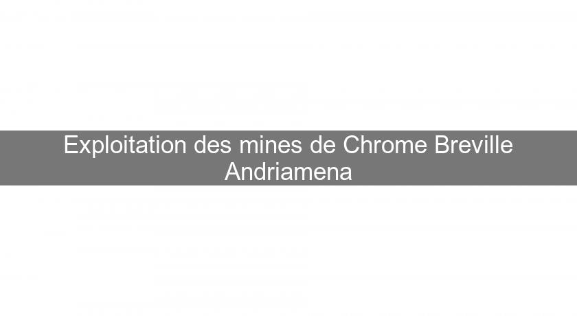 Exploitation des mines de Chrome Breville Andriamena