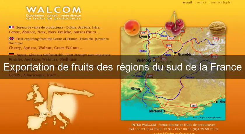 Exportation de fruits des régions du sud de la France
