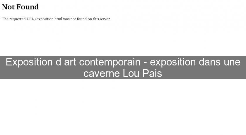 Exposition d'art contemporain - exposition dans une caverne Lou Pais Exposition d'art contemporain - exposition dans une caverne Lou Pais