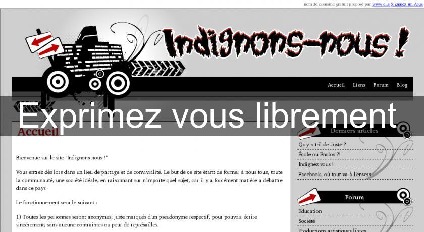 Exprimez vous librement Exprimez vous librement