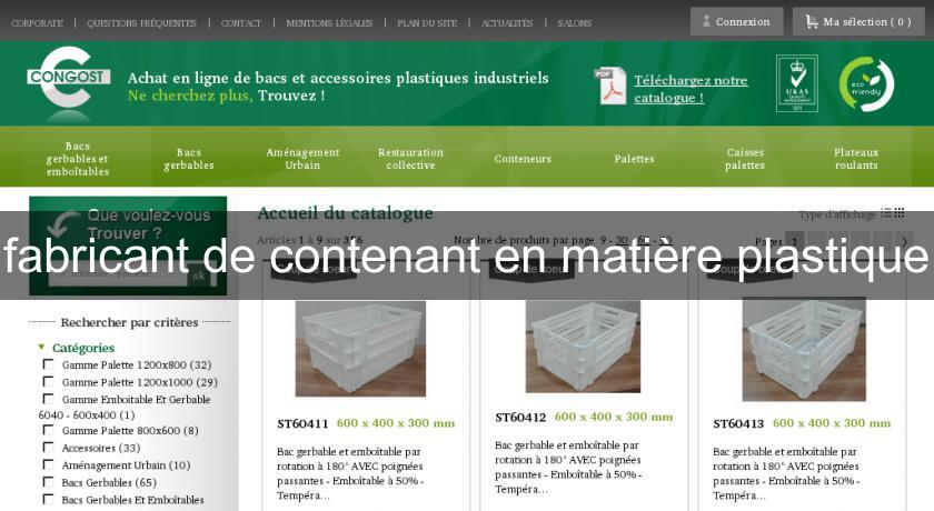 fabricant de contenant en matière plastique fabricant de contenant en matière plastique