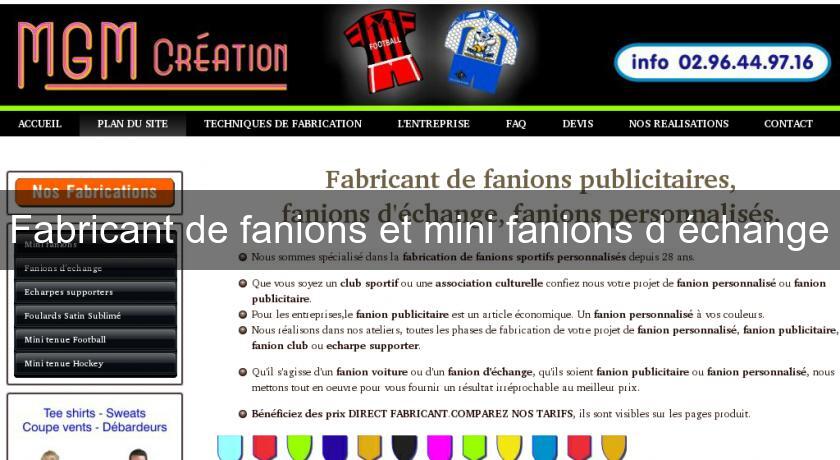 Fabricant de fanions et mini fanions d'échange Fabricant de fanions et mini fanions d'échange