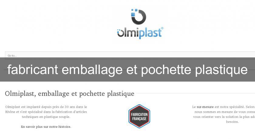 fabricant emballage et pochette plastique