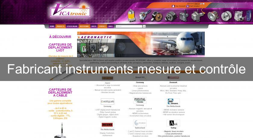 Fabricant instruments mesure et contrôle Fabricant instruments mesure et contrôle