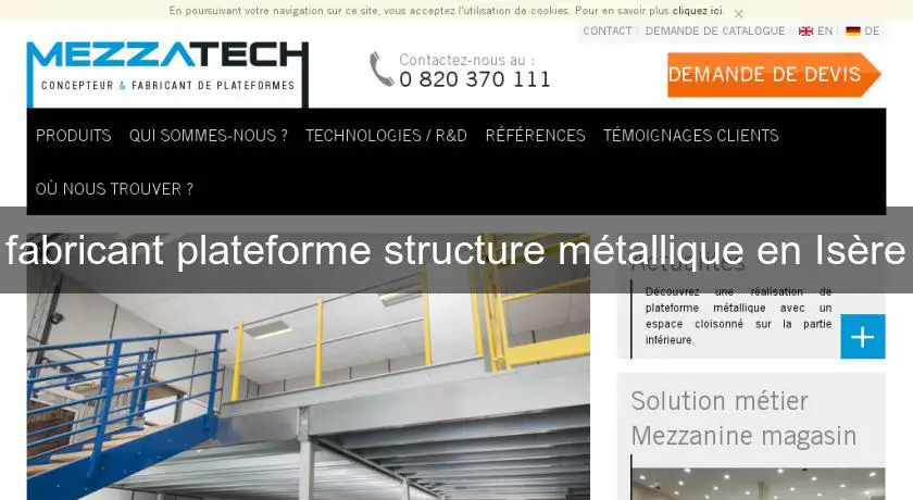 fabricant plateforme structure métallique en Isère