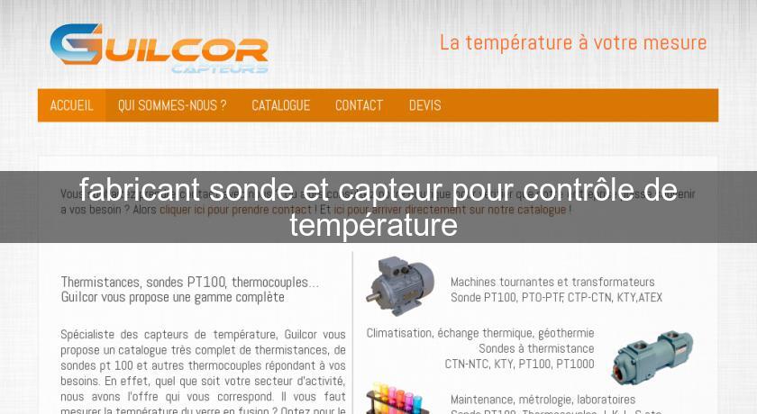 fabricant sonde et capteur pour contrôle de température fabricant sonde et capteur pour contrôle de température