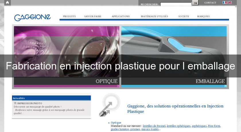Fabrication en injection plastique pour l'emballage Fabrication en injection plastique pour l'emballage