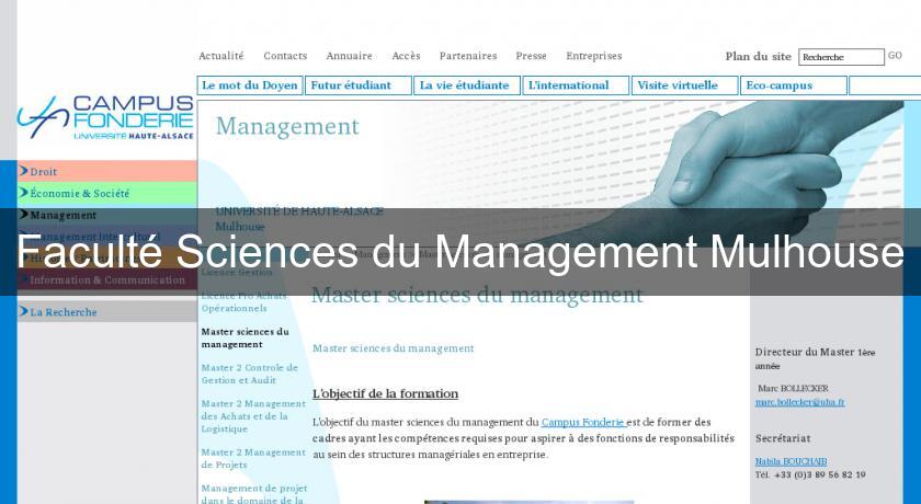 Faculté Sciences du Management Mulhouse Faculté Sciences du Management Mulhouse