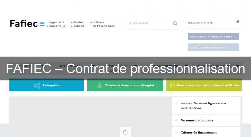 FAFIEC – Contrat de professionnalisation FAFIEC – Contrat de professionnalisation