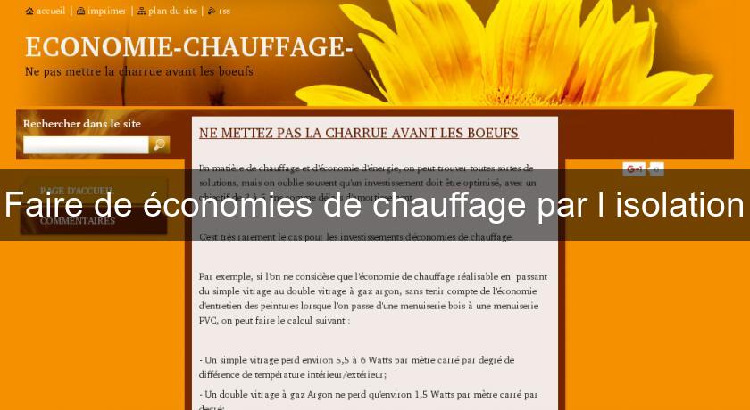 Faire de économies de chauffage par l'isolation Faire de économies de chauffage par l'isolation