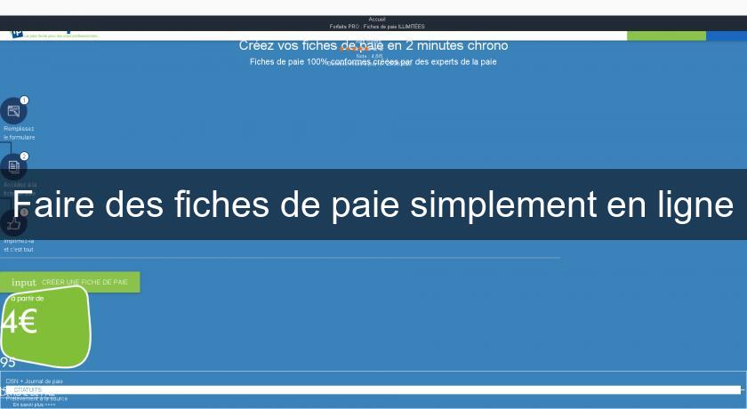 Faire des fiches de paie simplement en ligne Faire des fiches de paie simplement en ligne