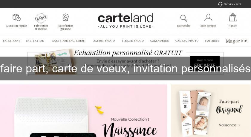 faire part, carte de voeux, invitation personnalisés