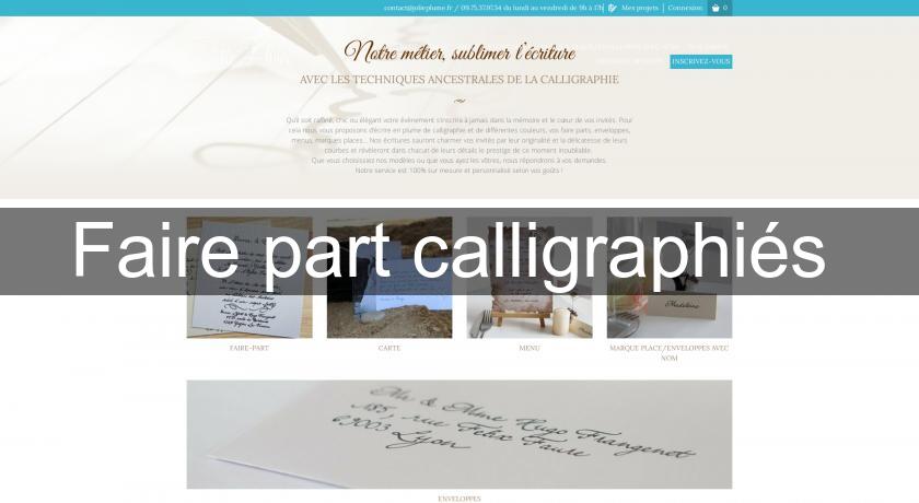 Faire part calligraphiés 