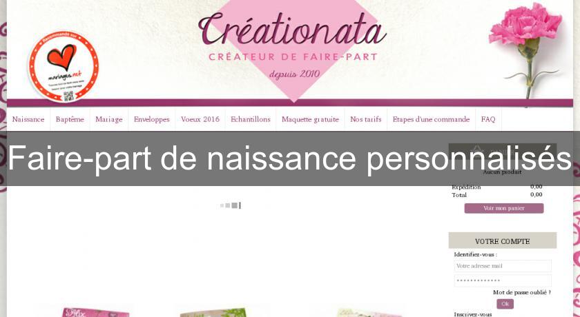 Faire-part de naissance personnalisés Faire-part de naissance personnalisés