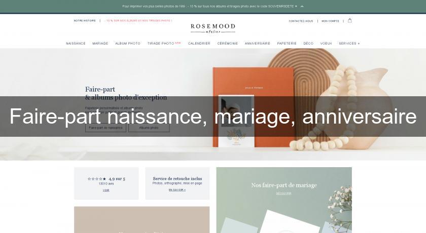 Faire-part naissance, mariage, anniversaire Faire-part naissance, mariage, anniversaire