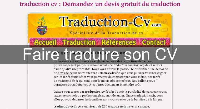 Faire traduire son CV Faire traduire son CV