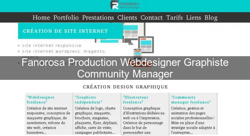 Fanorosa Production Webdesigner Graphiste Community Manager
