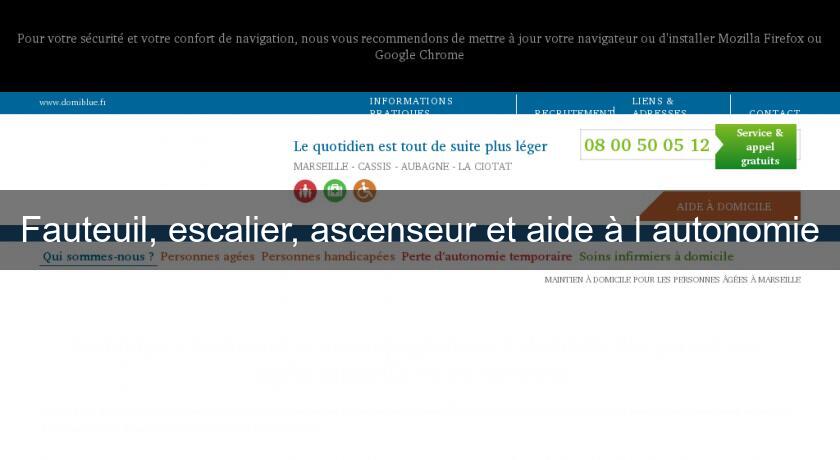 Fauteuil, escalier, ascenseur et aide à l'autonomie Fauteuil, escalier, ascenseur et aide à l'autonomie