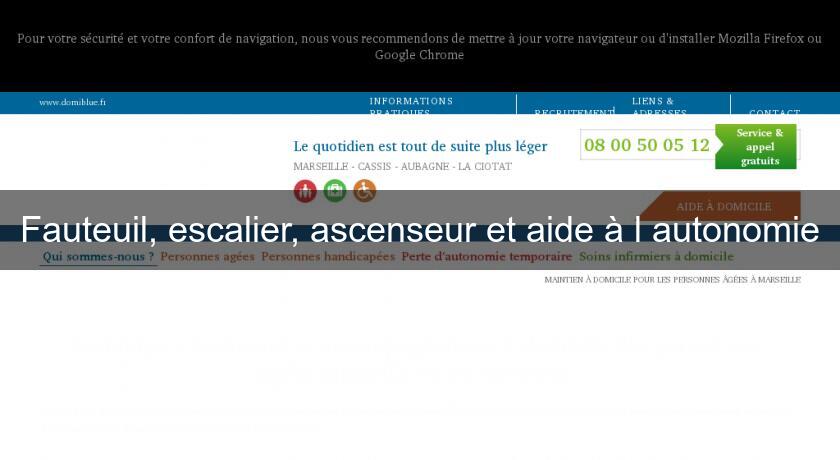 Fauteuil, escalier, ascenseur et aide à l'autonomie