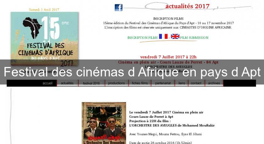 Festival des cinémas d'Afrique en pays d'Apt Festival des cinémas d'Afrique en pays d'Apt