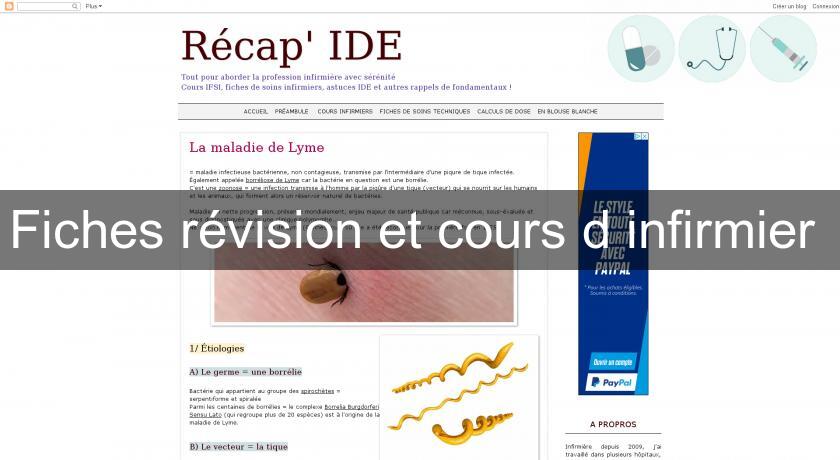 Fiches révision et cours d'infirmier Fiches révision et cours d'infirmier
