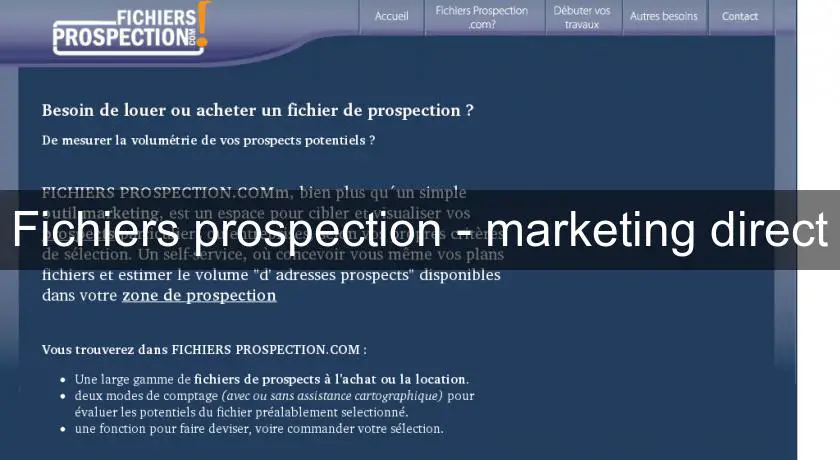 Fichiers prospection - marketing direct