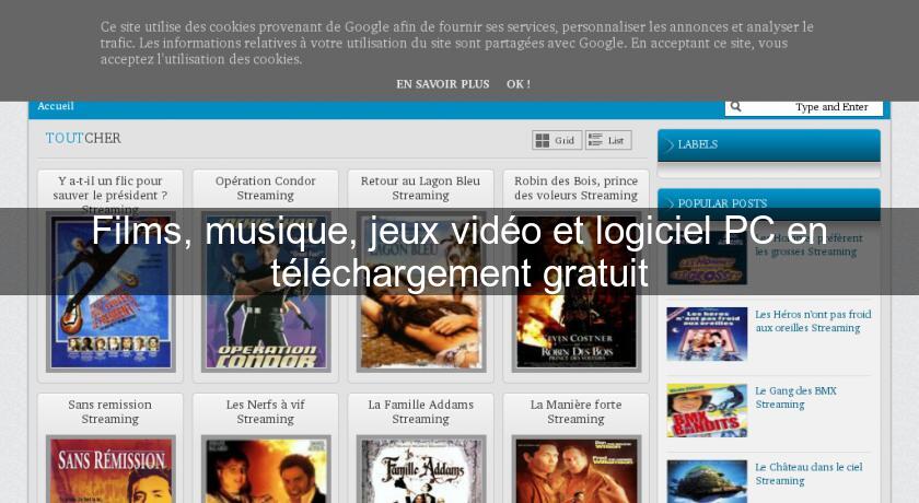 Films, musique, jeux vidéo et logiciel PC en téléchargement gratuit