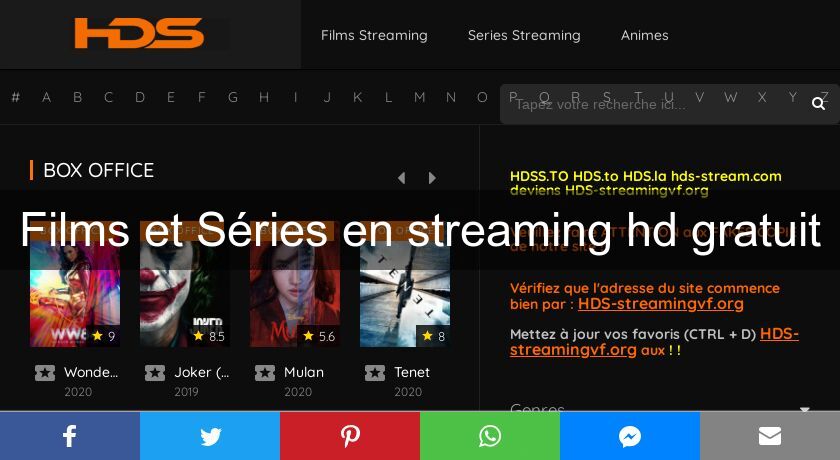 Films et Séries en streaming hd gratuit